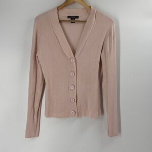 Folio Silk Wool blend sweater cardigan soft light pink Medium